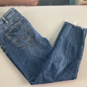 SILVER BRAND DENIM BLUE JEANS BOYFRIEND FIT SZ 16/29